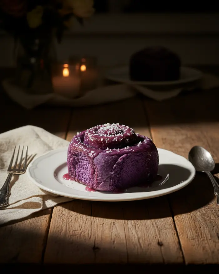 Ube Sweet Roll Recipe 4 final plated dish