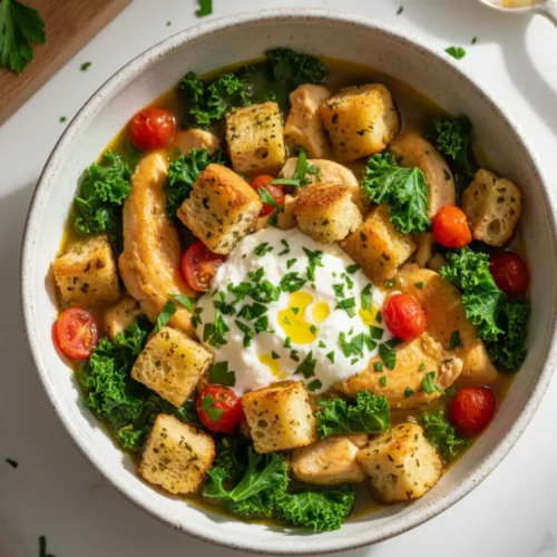 Beautiful plated Valerie Bertinelli Favorite Soup Recipe