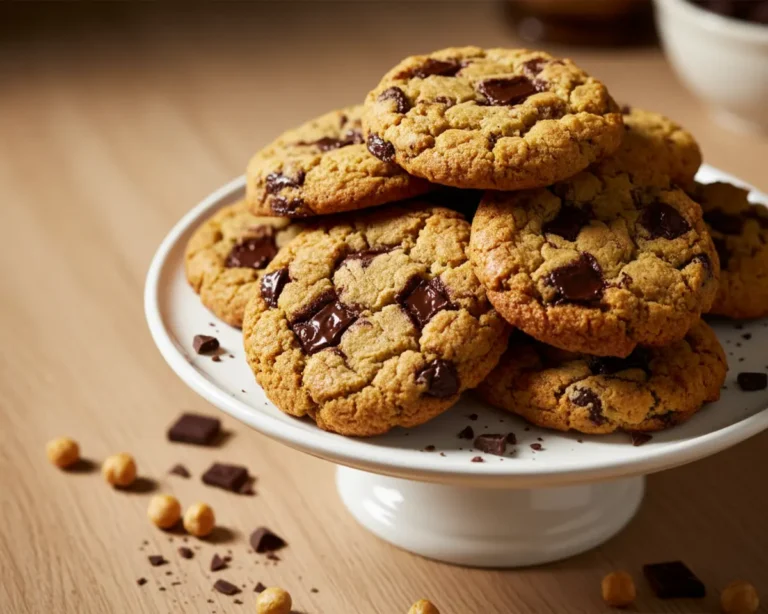 Beautiful plated vegan chickpea cookies recipe