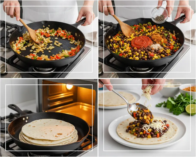 Vegetarian Black Bean Burrito Recipe 3 cooking process