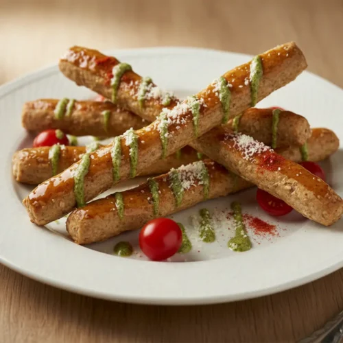 Beautiful plated whole wheat breadsticks recipe