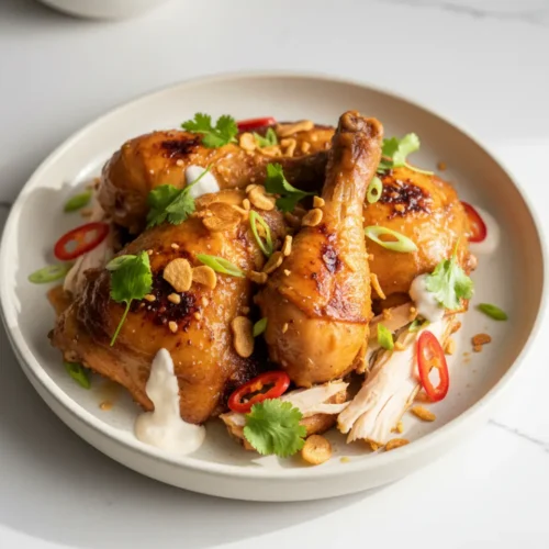 Beautiful plated Ya Ya Chicken Recipe