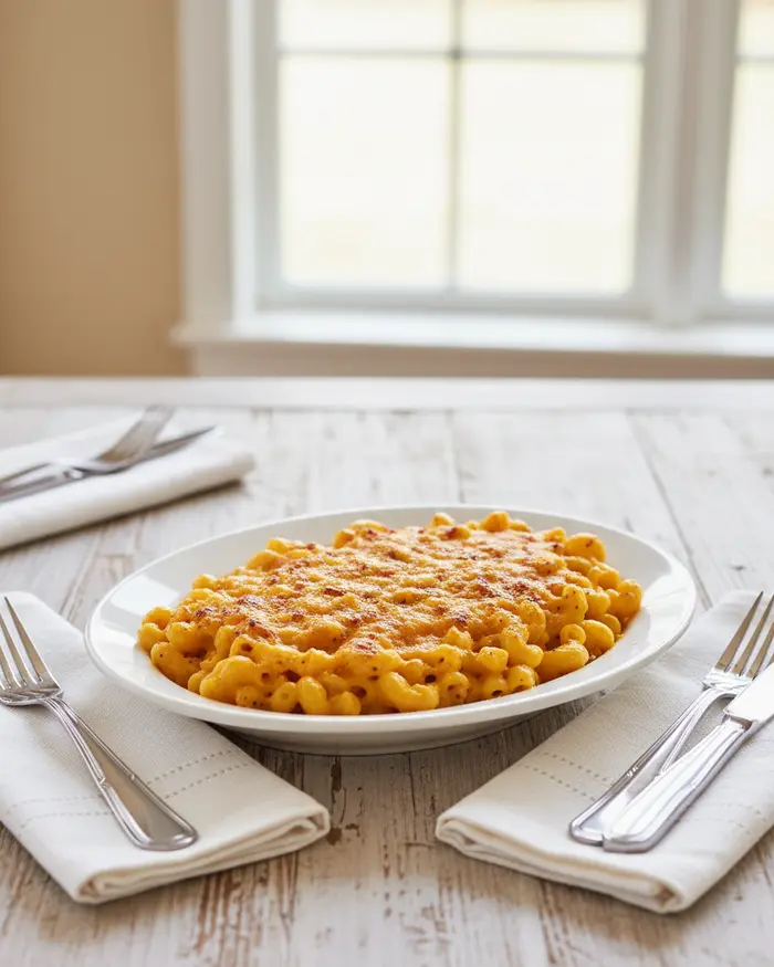 Baked Thanksgiving Mac and Cheese for Two 4 final plated dish