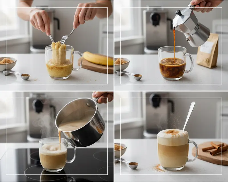 Banana Bread Latte 3 cooking process