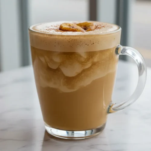 Beautiful plated banana coffee syrup