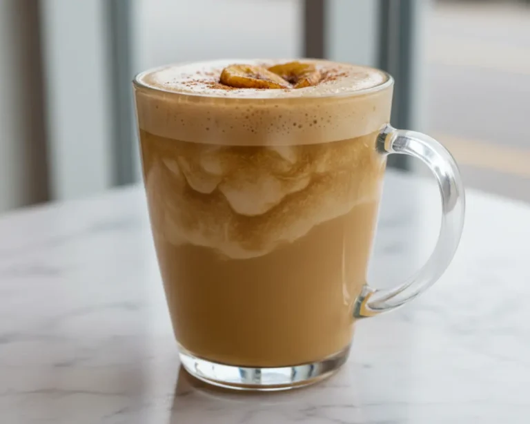 Beautiful plated banana coffee syrup