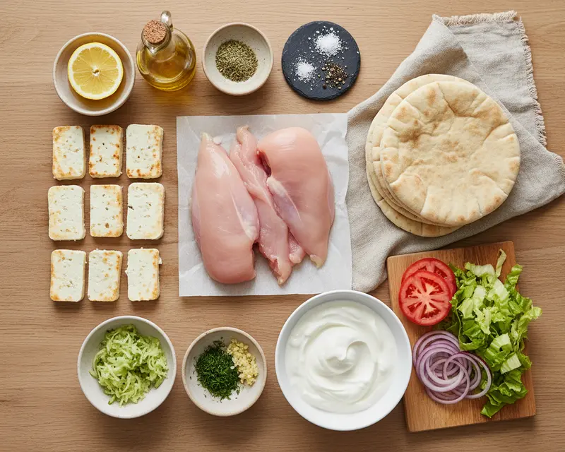 Chicken Halloumi Gyros 2 ingredients