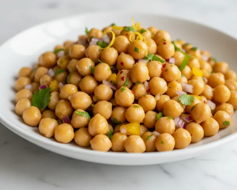 Beautiful plated chickpea scoopable salad