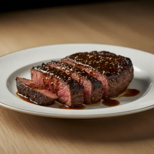 Beautiful plated coffee steak marinade recipe