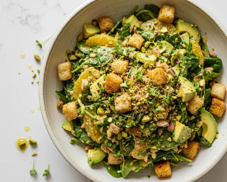Beautiful plated green goddess scoopable salad