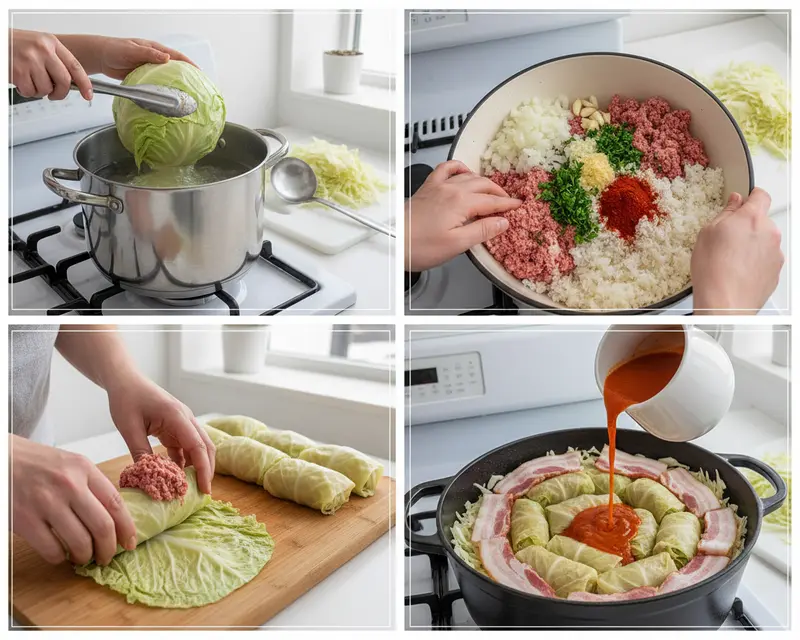 Hungarian Stuffed Cabbage Recipe 3 cooking process