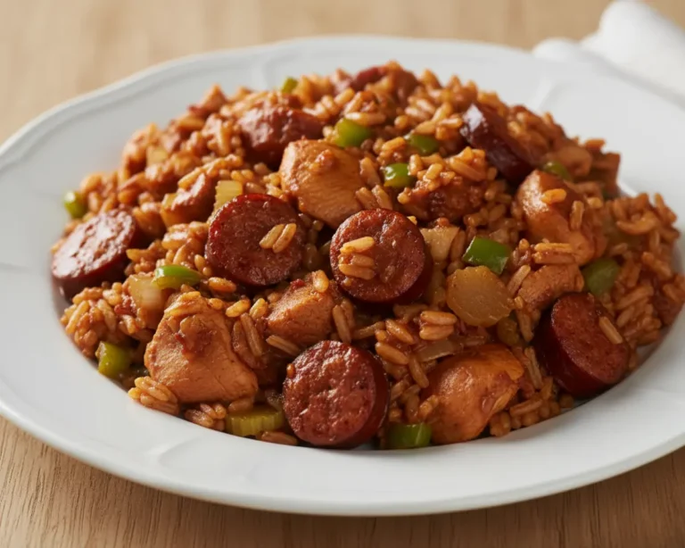 Beautiful plated ina garten jambalaya recipe