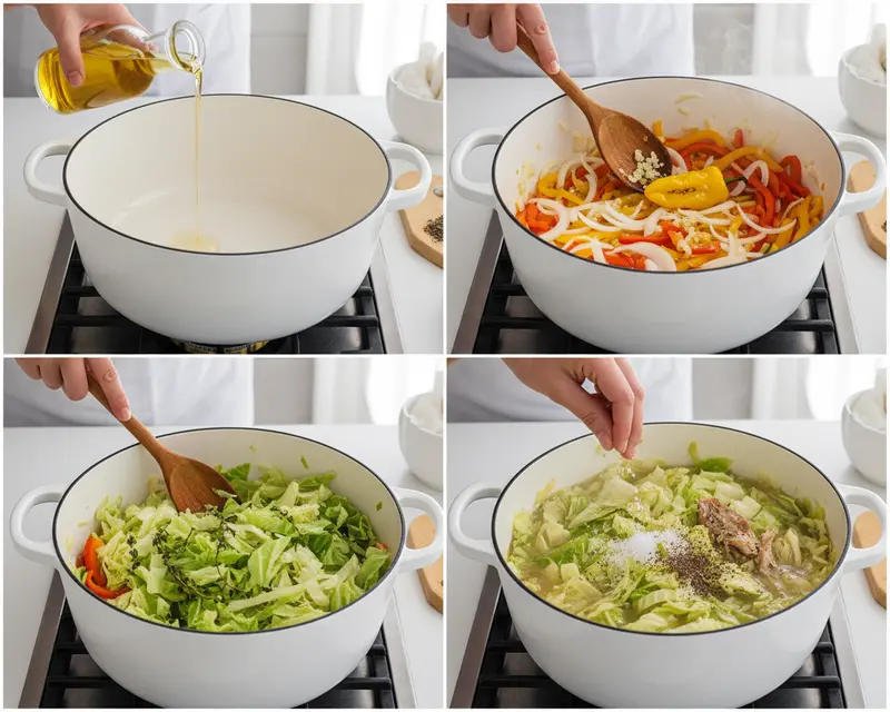 Jamaican Steamed Cabbage Recipe 3 cooking process