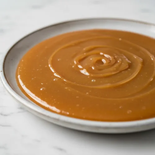 Beautiful plated Milton Hershey Historical Caramel Recipe