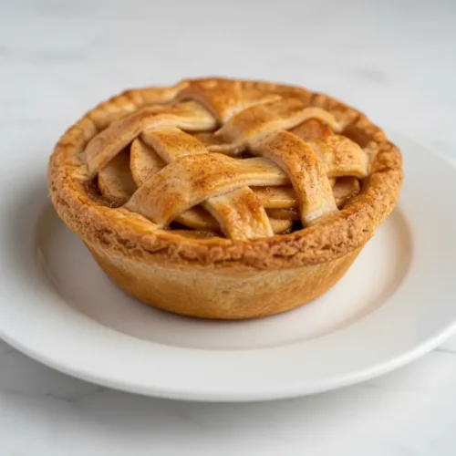 Beautiful plated Mini Apple Pie for Two in a Cast Iron Skillet