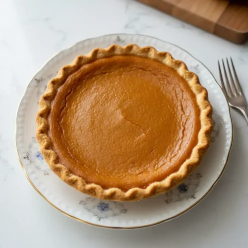 Beautiful plated Pumpkin Pie for Two (No Leftovers)