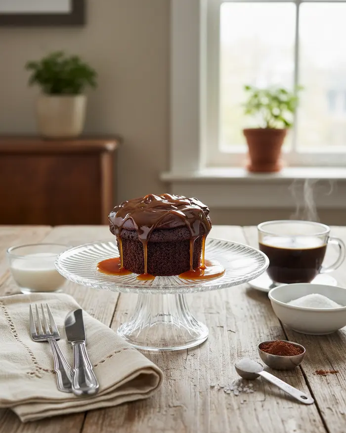 Salted Caramel Chocolate Cupcake Recipe 4 final plated dish