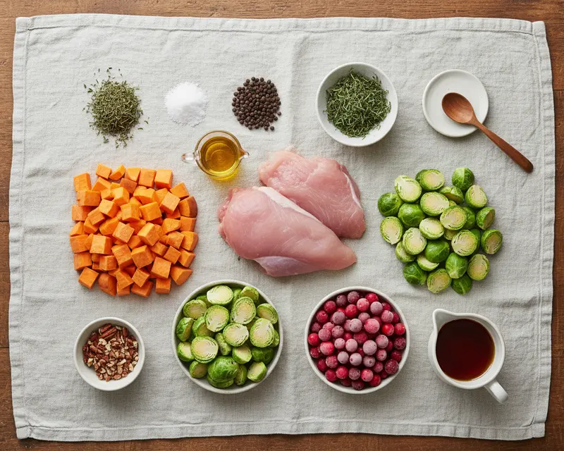 Sheet Pan Thanksgiving Dinner for Two 2 ingredients