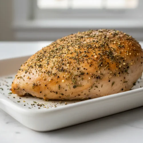 Beautiful plated Slow Cooker Turkey Breast for Two