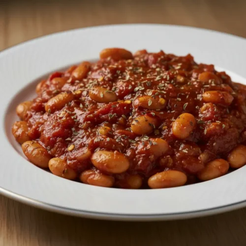 Beautiful plated smitten kitchen pizza beans recipe
