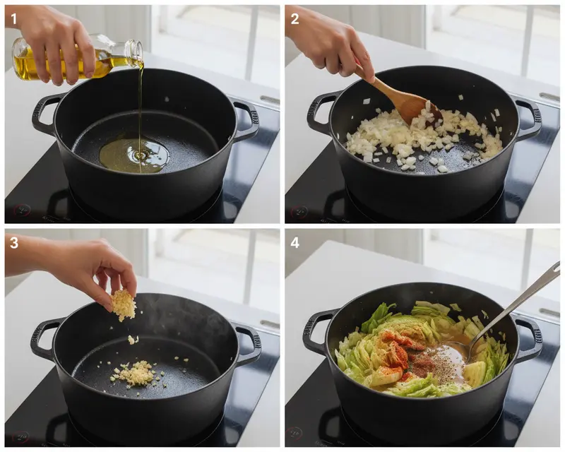 Smothered Cabbage Recipe 3 cooking process