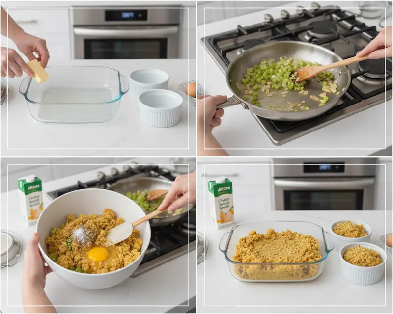 Southern Cornbread Dressing for Two 3 cooking process