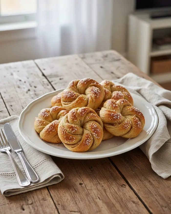 Swedish Cardamom Buns 4 final plated dish