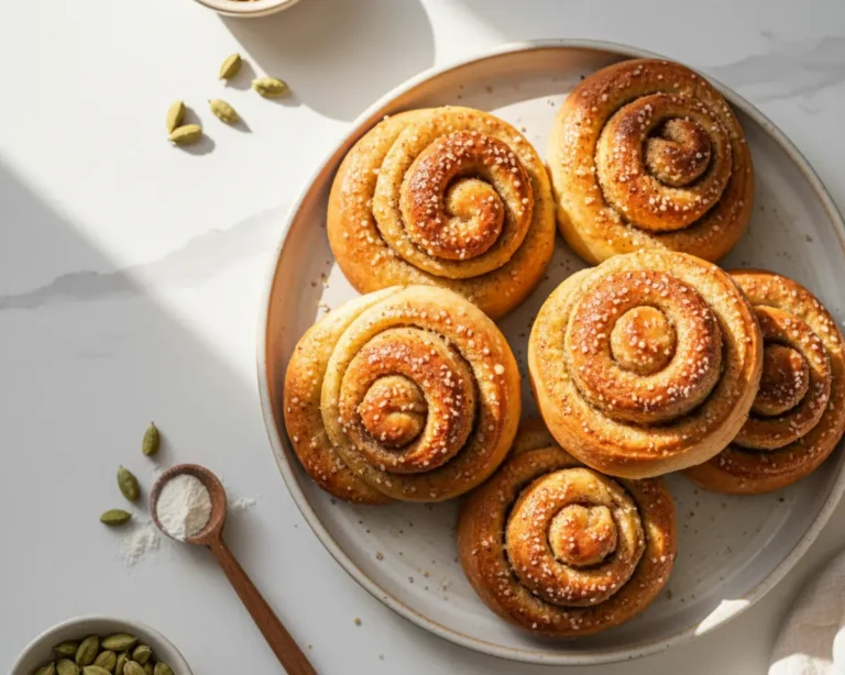 Beautiful plated Swedish Cardamom Buns