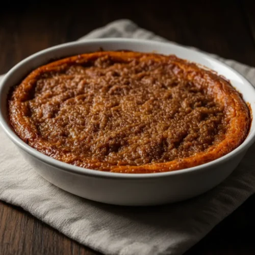 Beautiful plated Sweet Potato Casserole for Two