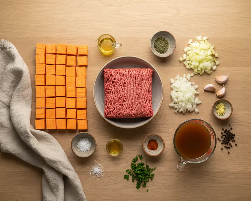 Sweet Potato Ground Beef Recipe 2 ingredients