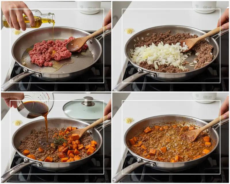 Sweet Potato Ground Beef Recipe 3 cooking process