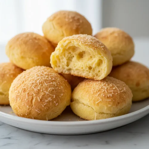 Beautiful plated Thanksgiving Brazilian cheese bread