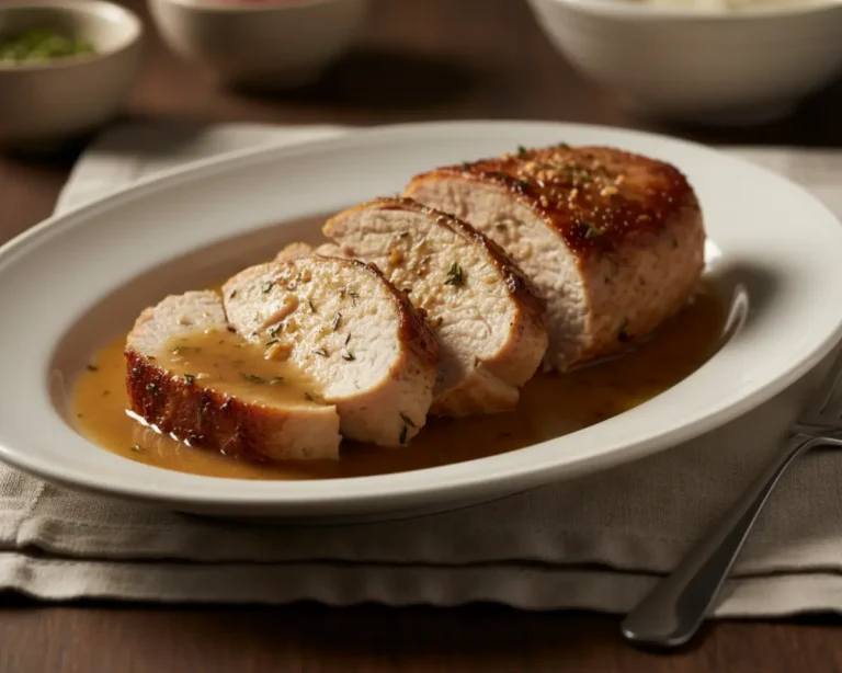 Beautiful plated Turkey Tenderloin for Two on a Budget