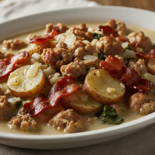 Beautiful plated Zuppa Toscana Recipe